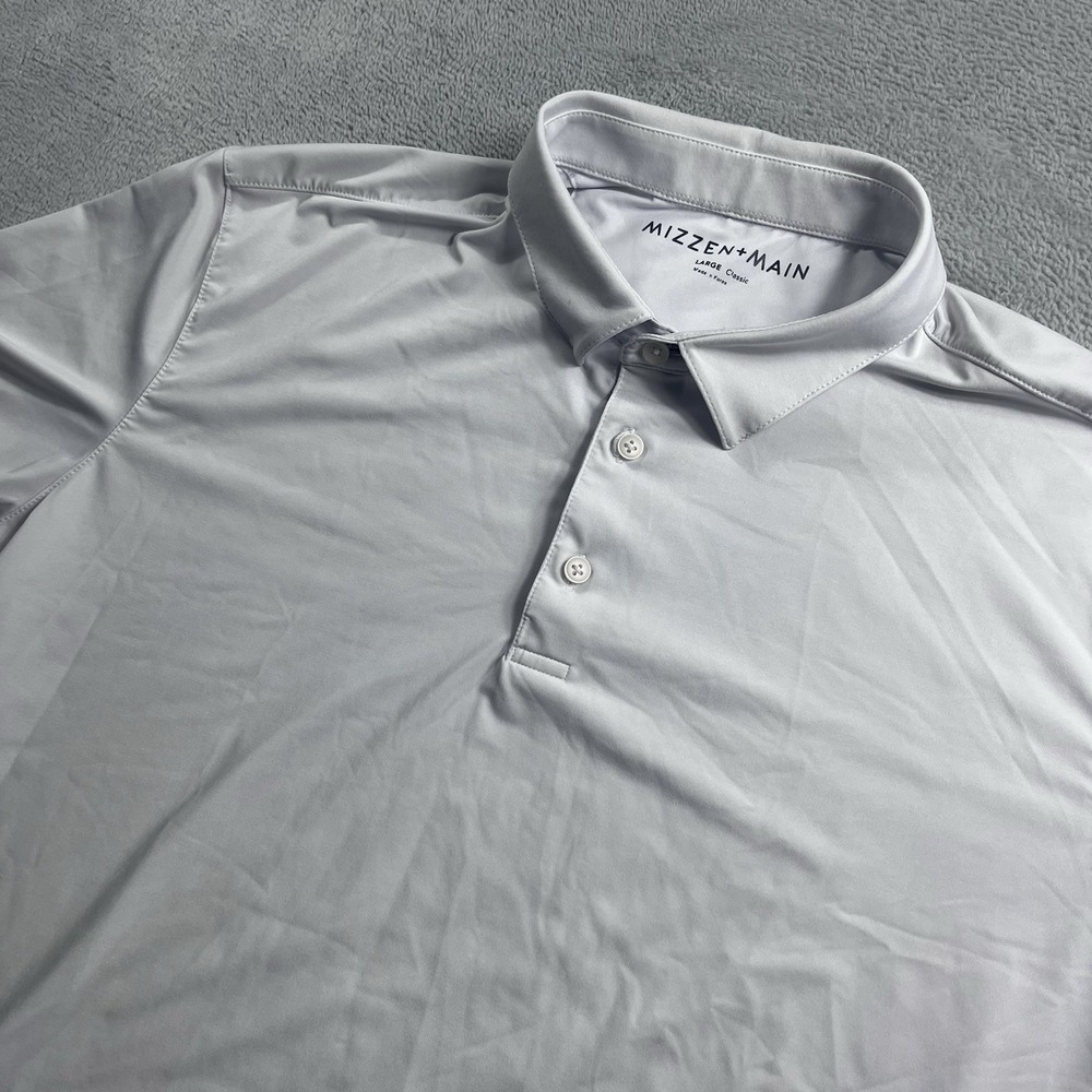 Mizzen Main Polo Shirt Mens Large Classic White Wilson Performance Golf Preppy